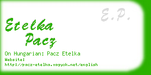 etelka pacz business card